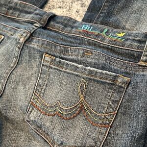 Malibu BU Denim Jeans with Embroidered Detail. Y2K Size 28